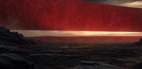 Crimson Quiet — printable digital art preview