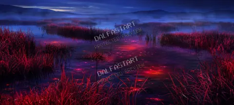 Rubínový močiar — printable digital art preview