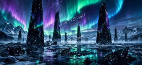 Aurora Obsidiana — printable digital art preview