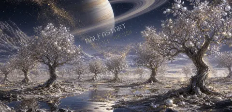 Huerto de Polvo de Saturno — printable digital art preview
