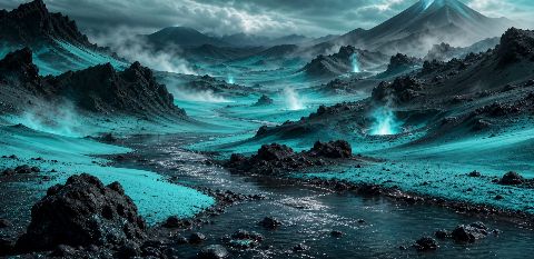 Turquoise Ash Valley — printable digital art preview