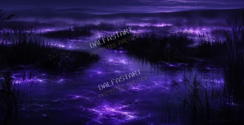 Luz de Pantano Violeta — printable digital art preview