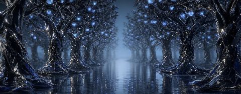 Obsidian Orchard — printable digital art preview