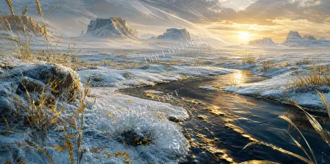 Tundra Dorada — printable digital art preview