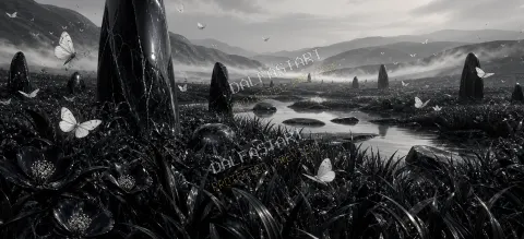 Onyxová louka — printable digital art preview