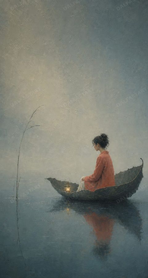 Lantern Adrift — printable digital art preview