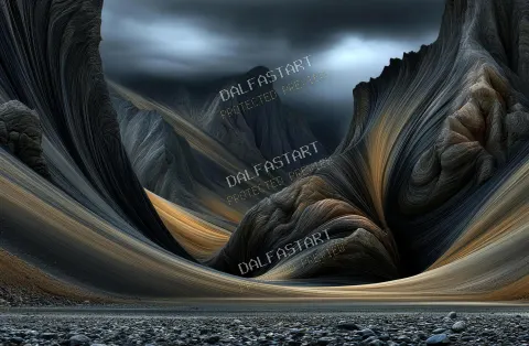 Kaňon uhlíkov — printable digital art preview