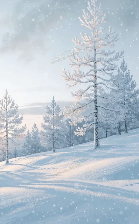 Morgen über dem Schneefall — full preview